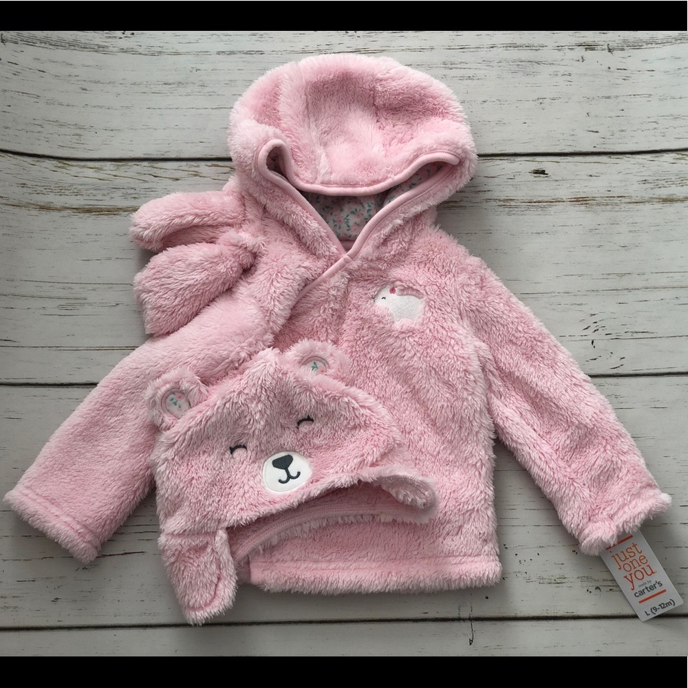 NWT Carter’s Infant Jacket, Hat, & Mitten Set